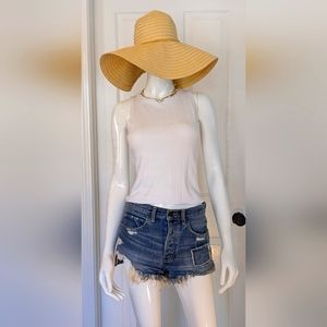 White Sleeveless, Round neck, soft luxe shirt, size Small